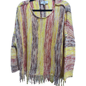 Laurie Felt knit pullover sweater soft neutral knit medium to large cozy layerin